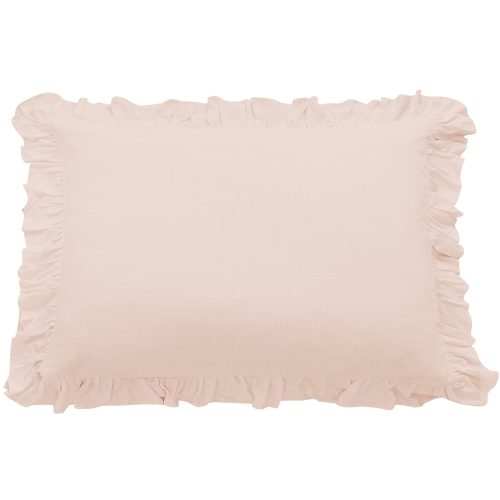 Lily Washed Linen Ruffle Dutch Euro Pillow Blush Pillow