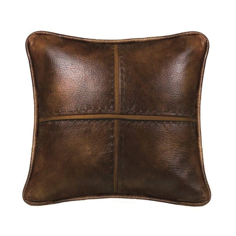 paseo road pillow brighton stitched faux leather decorative throw pillow 37486325924056