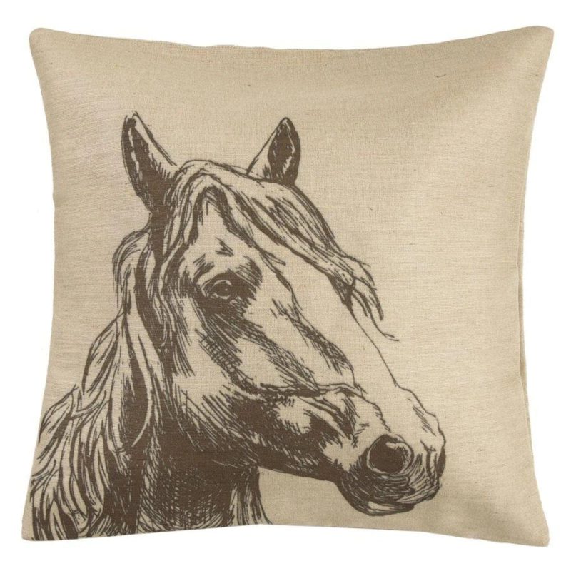 paseo road pillow burlap horse head throw pillow 22x22 37486328611032