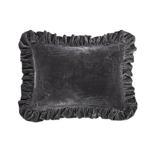 Stella Faux Silk Velvet Oblong Pillow Dark Slate Pillow