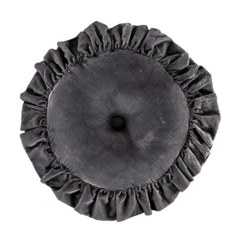 Stella Faux Silk Velvet Round Pillow Dark Slate Pillow