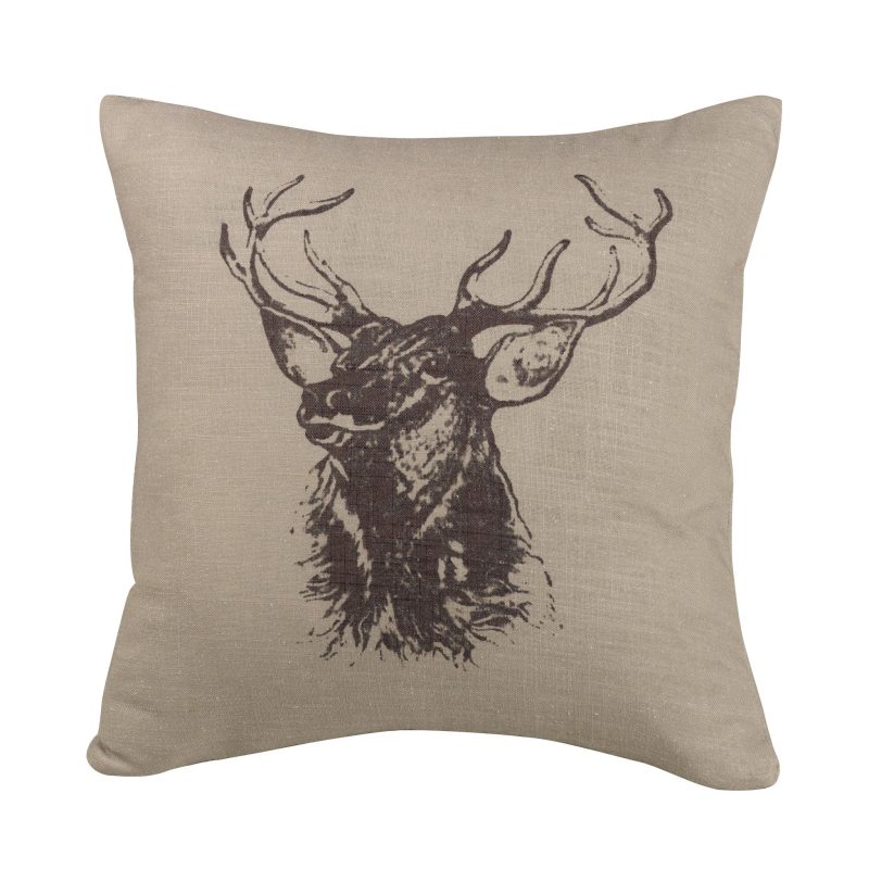 paseo road pillow elk bust burlap throw pillow 18x18 37486473740504