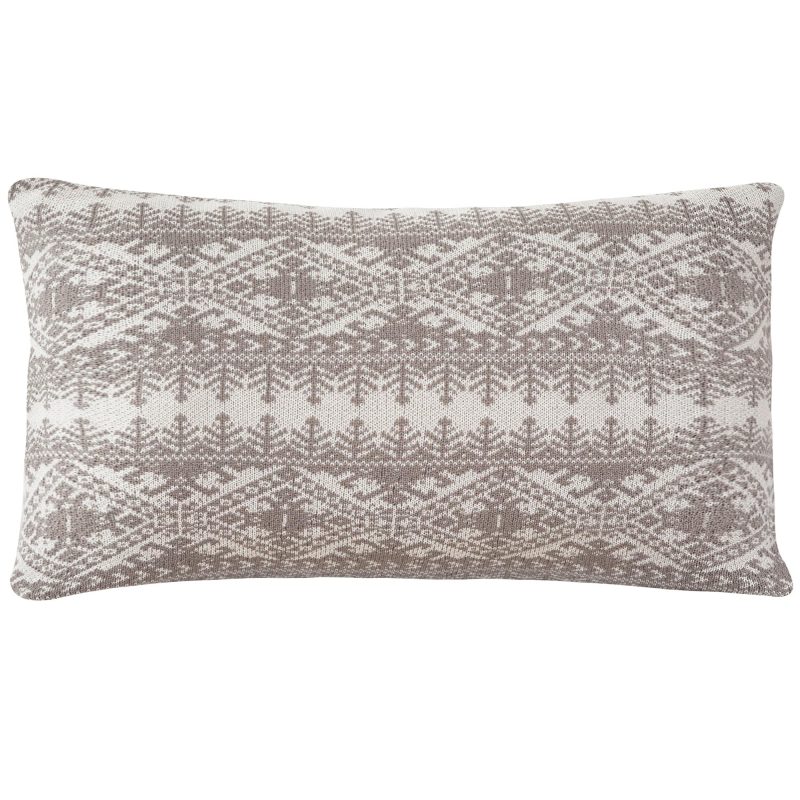 paseo road pillow fair isle knit body pillow taupe 21x35 37486505001176