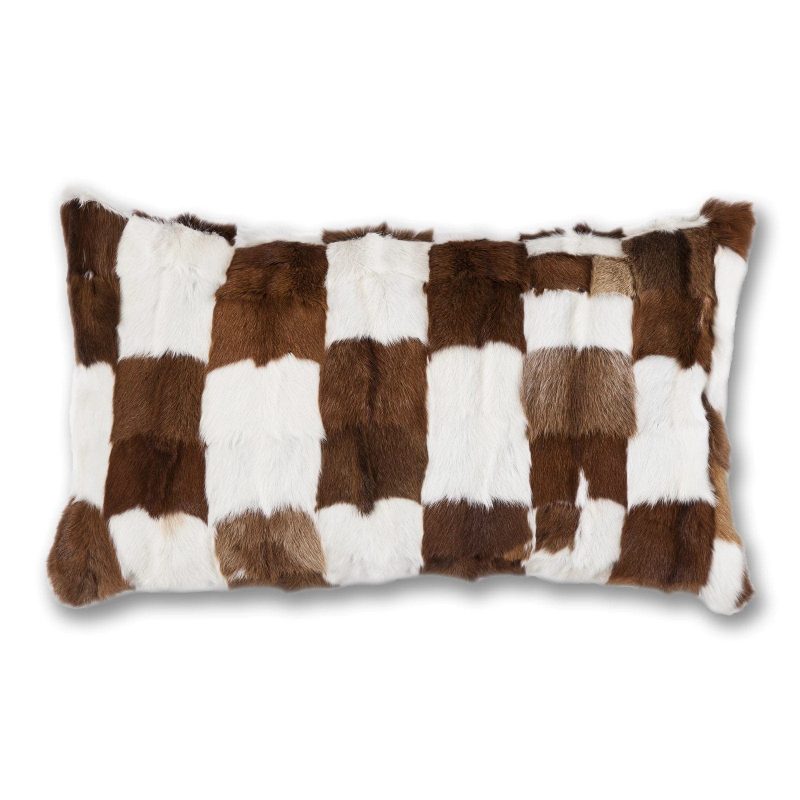 paseo road pillow goat patched hide lumbar pillow 16x26 37486535835864