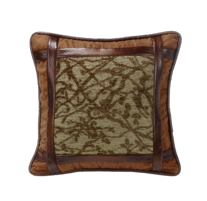 paseo road pillow highland lodge framed tree faux leather pillow 37486587674840