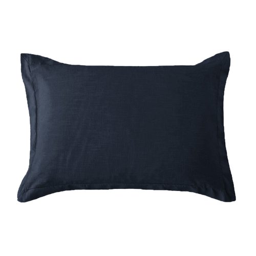 Washed Linen Tailored Dutch Euro Pillow Navy Pillow