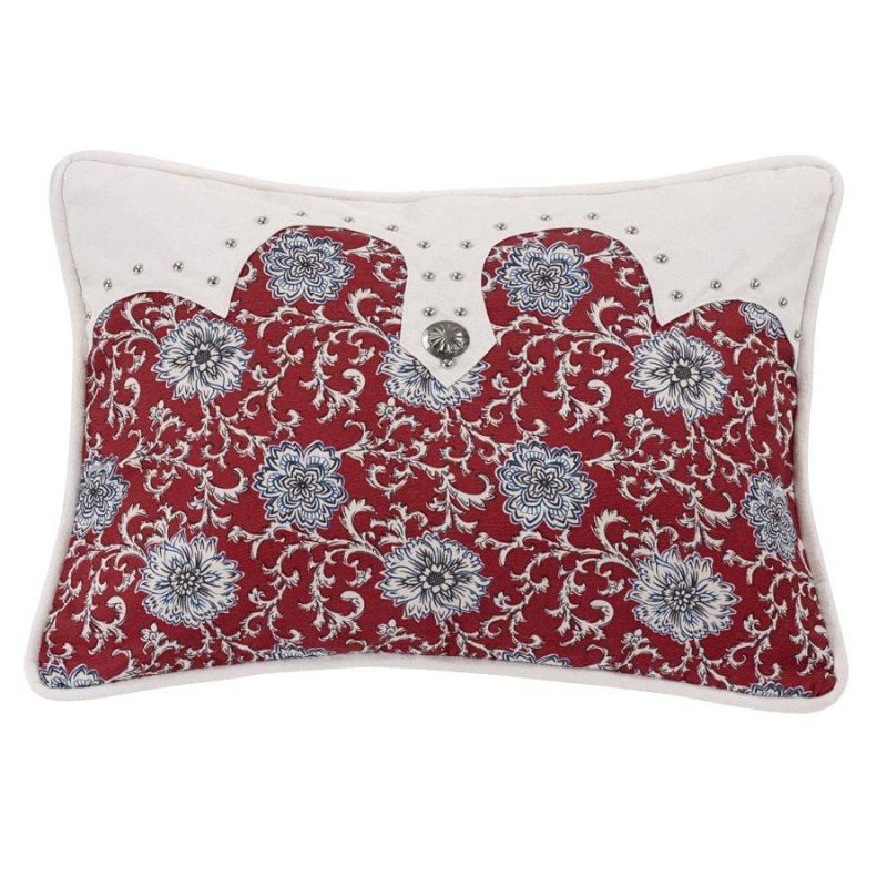 paseo road pillow oblong floral pillow w concho 21x16 37486832484568