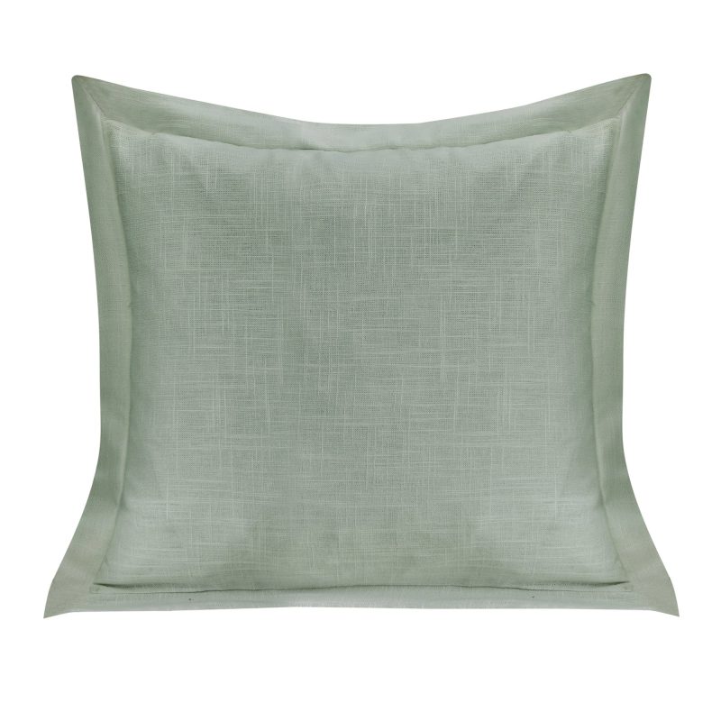 Single Flanged Washed Linen Pillow Sage Pillow