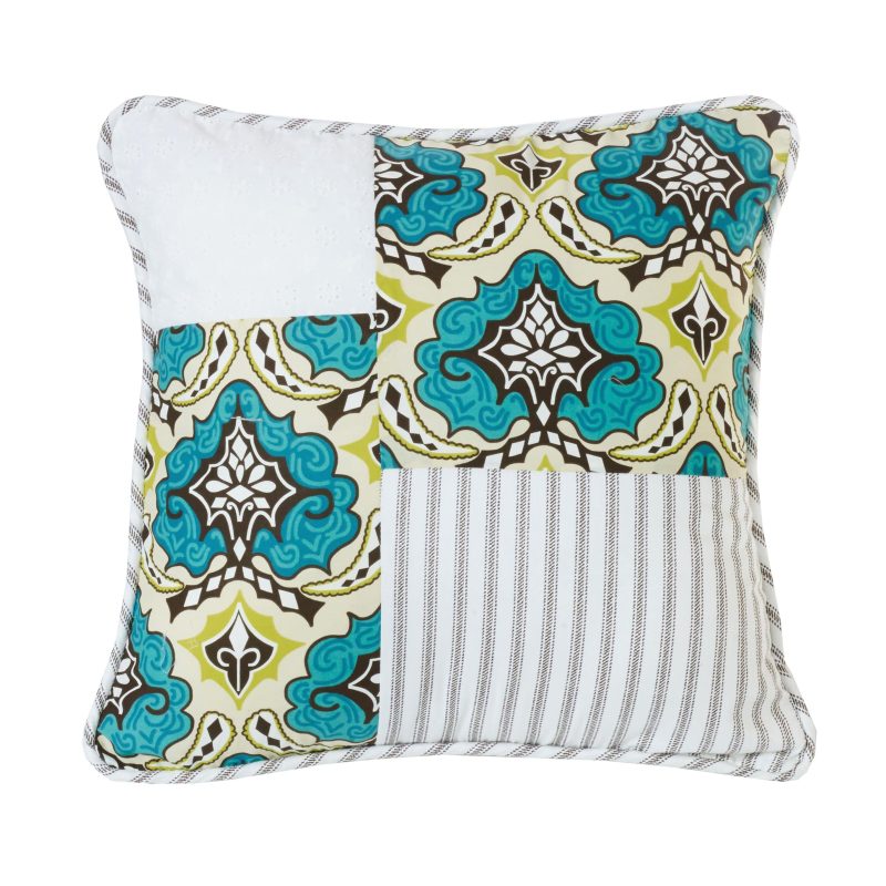 paseo road pillow salado patchwork throw pillow floral medallion 18x18 37486933049560