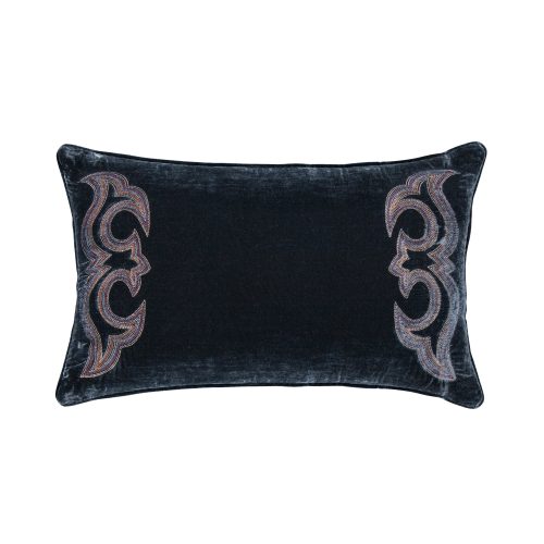 Stella Boot Stitch Faux Silk Velvet Lumbar Pillow Pillow