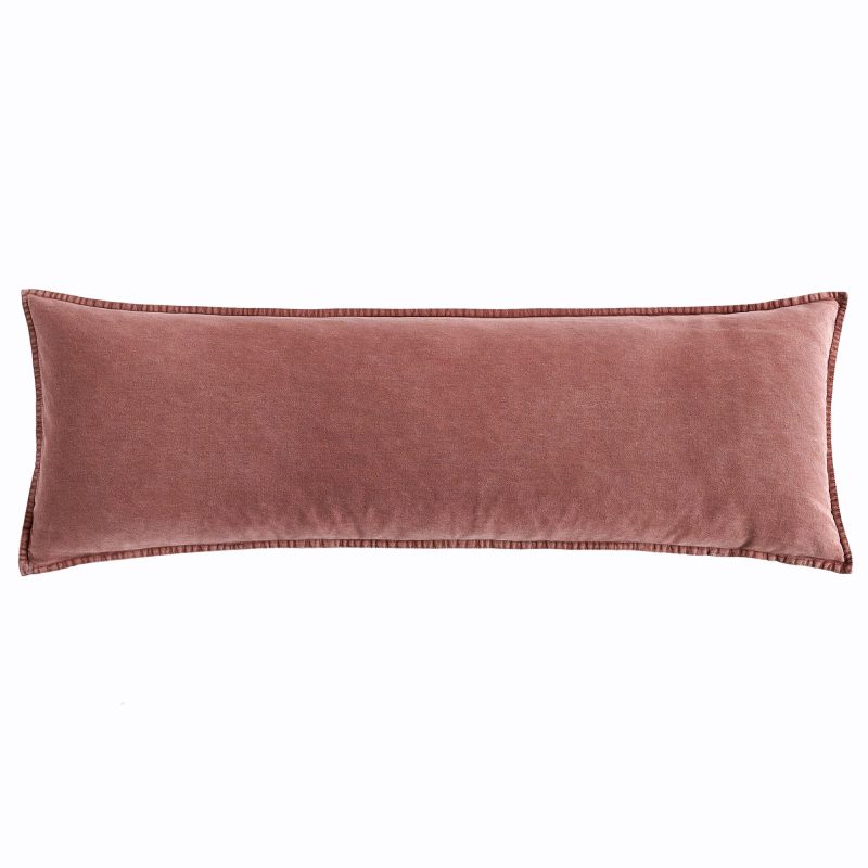 Stonewashed Cotton Canvas Long Lumbar Pillow Pillow