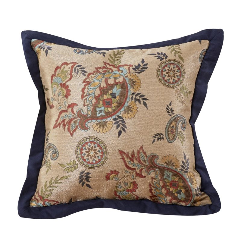 paseo road pillow tammy paisley throw pillow navy flange 18x18 37487162425560