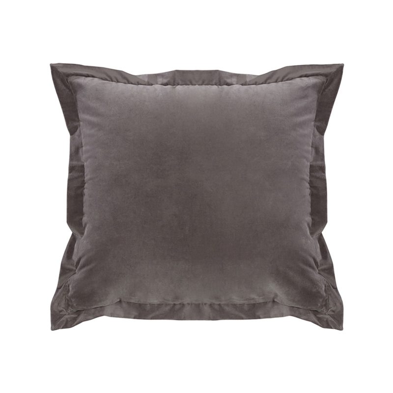 paseo road pillow whistler gray velvet accent pillow w flange 18x18 37487327117528