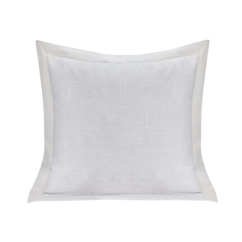 Single Flanged Washed Linen Pillow White Pillow