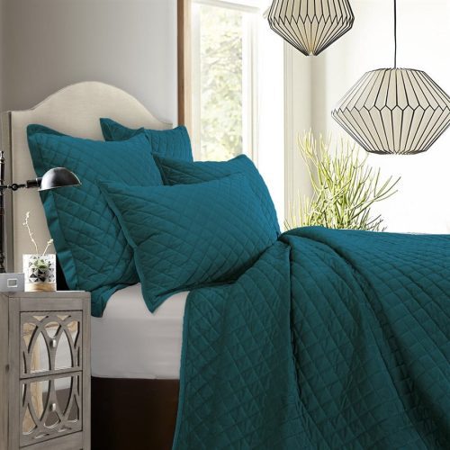 Velvet Diamond Quilt Quilt / Full/Queen / Teal Quilt