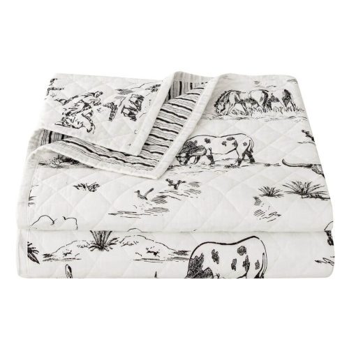 paseo road quilt ranch life western toile reversible quilt set 40632189812952