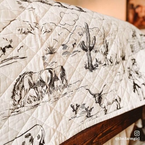 paseo road quilt ranch life western toile reversible quilt set 40632190402776