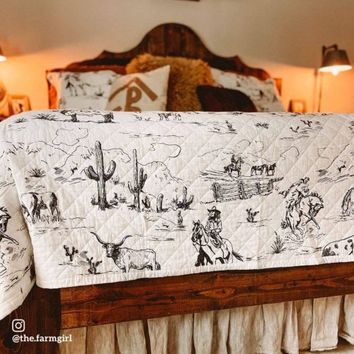 paseo road quilt ranch life western toile reversible quilt set 40632190468312