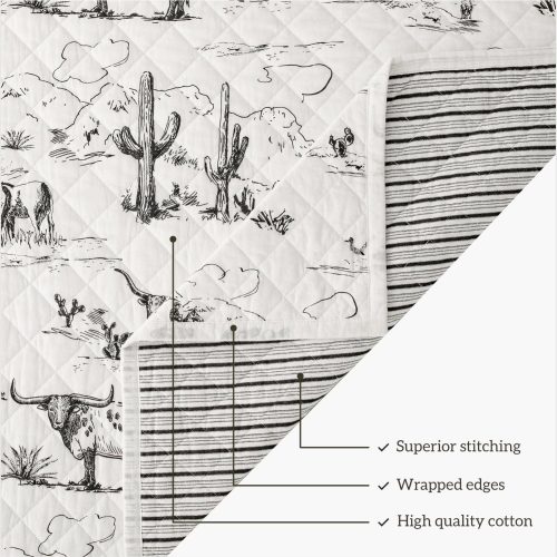 paseo road quilt ranch life western toile reversible quilt set 41337734660312