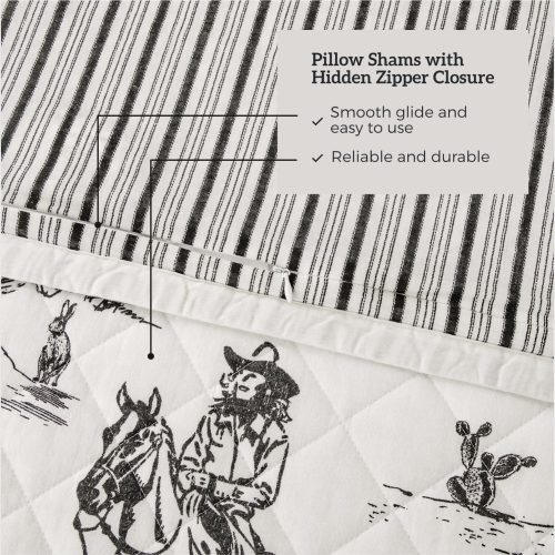 paseo road quilt ranch life western toile reversible quilt set 41337740263640