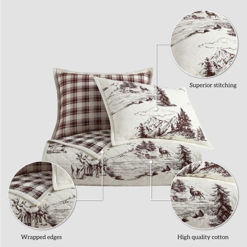 paseo road quilt white pine reversible quilt set 40562467373272