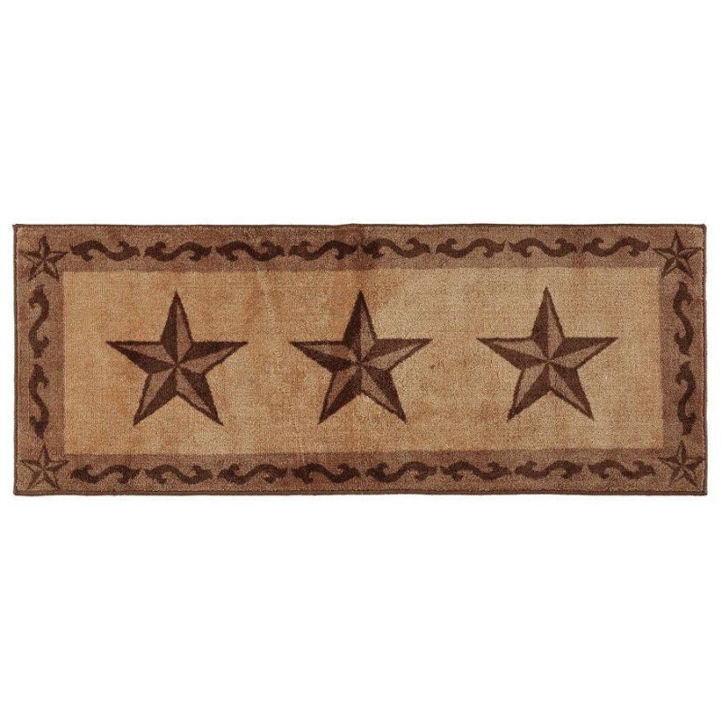 3-Star w/ Scroll Motif Kitchen/Bath Rug - Chocolate Rug