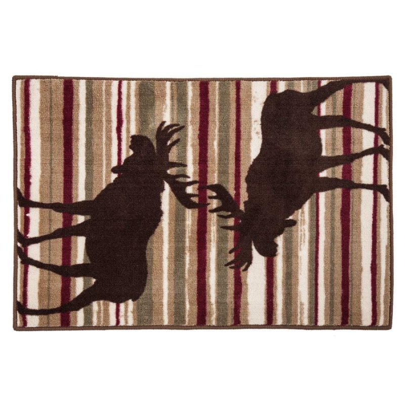 paseo road rug moose chocolate cranberry stripe kitchen bath rug 37486804664536