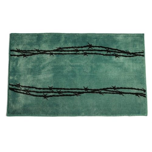 Turquoise Barbwire Kitchen/Bath Rug Rug