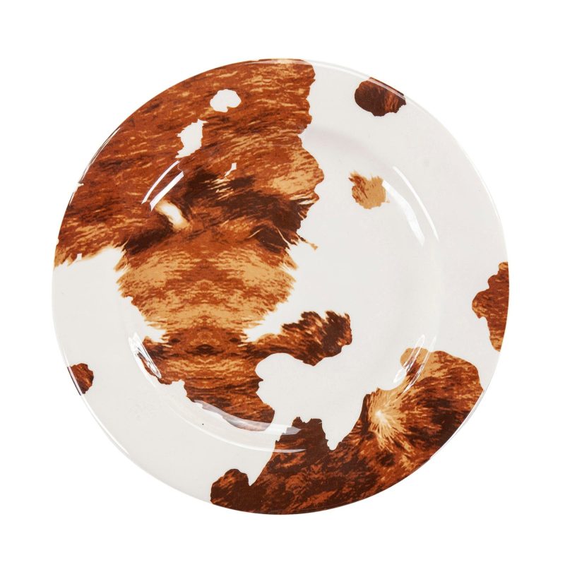 paseo road salad plate elsa cowhide melamine salad plates set of 4 39389830381784