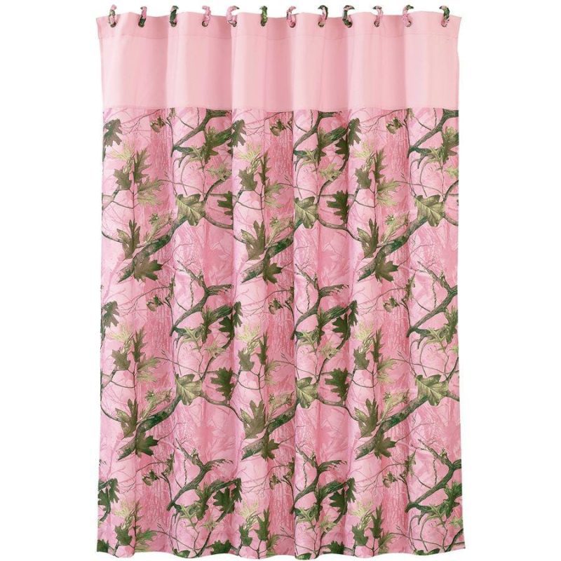 paseo road sale bath pink oak camo shower curtain 72x72 37486869577944