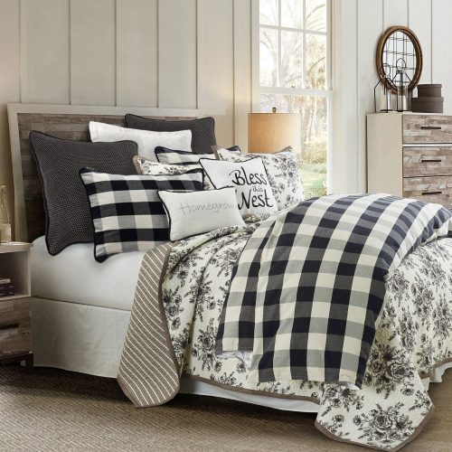 Camille Buffalo Check Duvet Cover Set Duvet Cover Set / Twin / Black Sale-Bedding