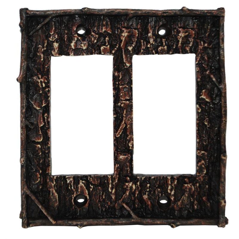 paseo road sale hd pine bark double rocker wall switch plate 37486852767960