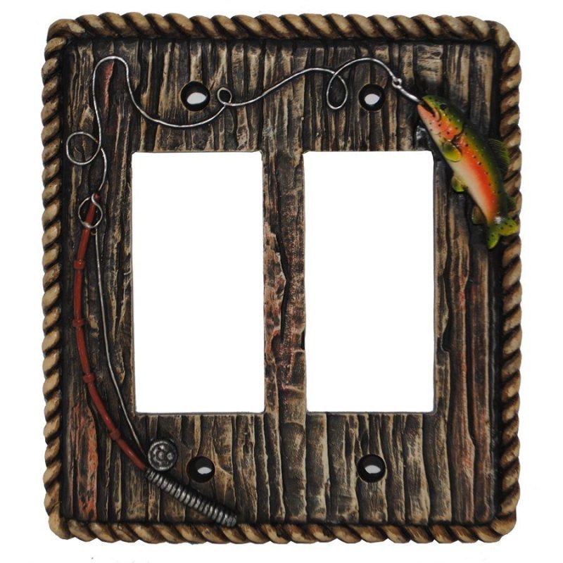 paseo road sale hd rainbow trout double rocker wall switch plate 37486892155096