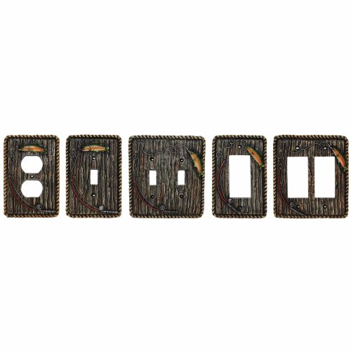 paseo road sale hd rainbow trout double rocker wall switch plate 37486892187864