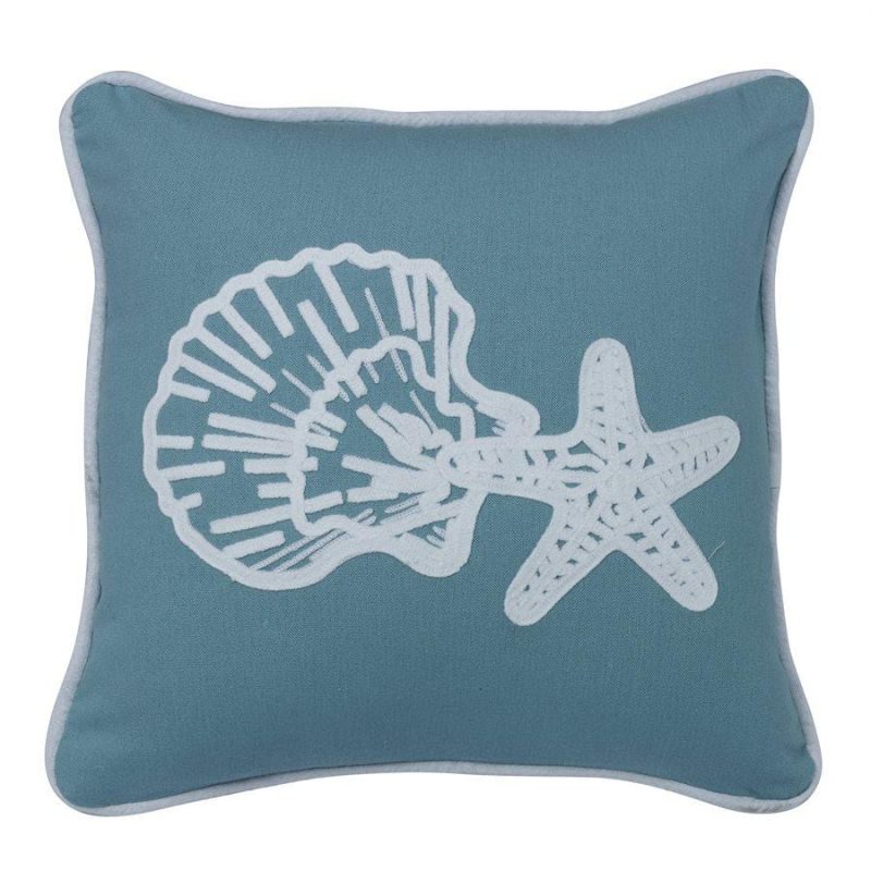 paseo road sale pillow catalina aqua linen throw pillow w star shell embroidery 37486356857048