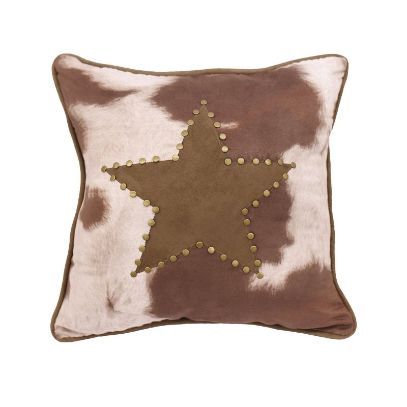 paseo road sale pillow cowhide accent pillow w star 18 x 18 37486392410328