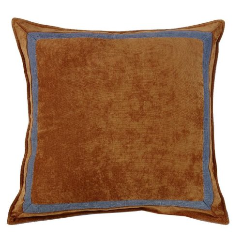 paseo road sale sham lexington russet blue framed velvet euro sham 37486660681944