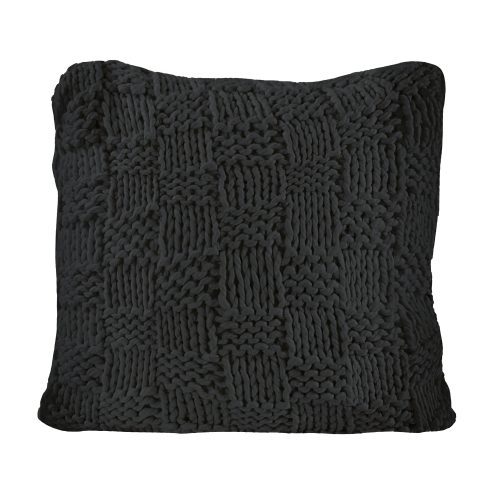 Chess Knit Euro Sham Black Sham