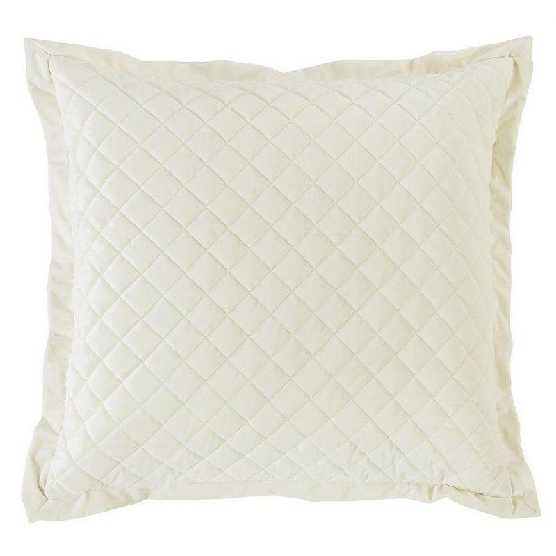 Velvet Diamond Quilted Euro Sham Cream Sham