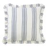 Prescott Striped Euro Sham w/ Ruffle Navy Sham