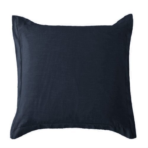 Washed Linen Tailored Euro Sham Navy Sham