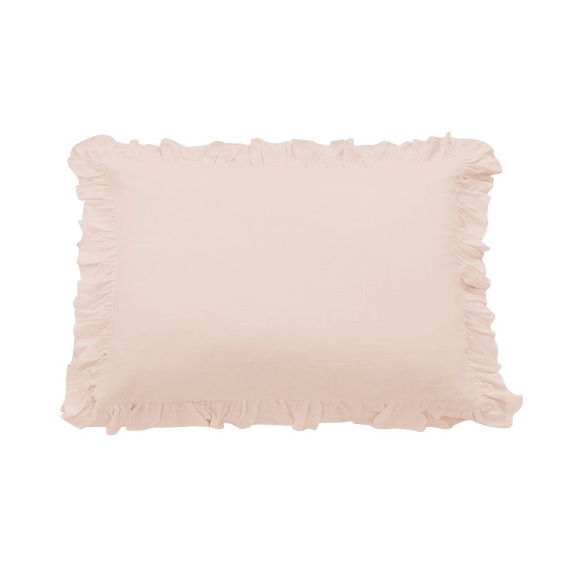 Lily Washed Linen Ruffled Pillow Sham Standard / Blush Sham