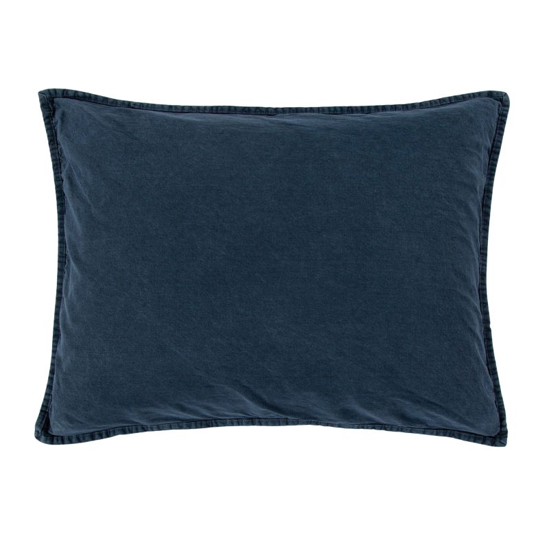 Stonewashed Cotton Canvas Pillow Sham Standard / Denim Sham