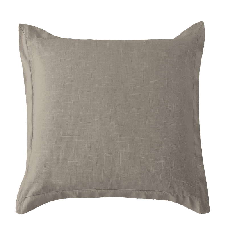 Washed Linen Tailored Euro Sham Taupe Sham