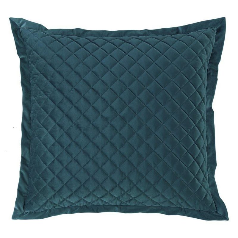 Velvet Diamond Quilted Euro Sham Teal Sham