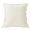 Linen Cotton Diamond Quilted Euro Sham Vintage White Sham