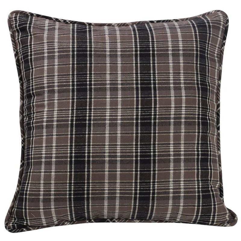 paseo road sham whistler black gray cream plaid euro sham 37487325872344