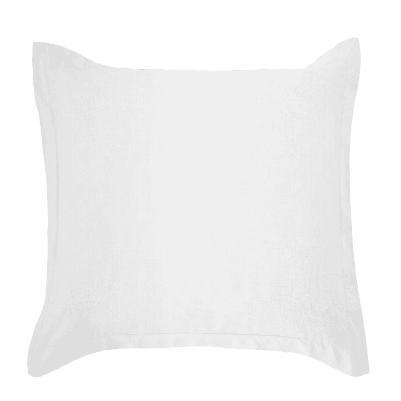 Washed Linen Tailored Euro Sham White Sham