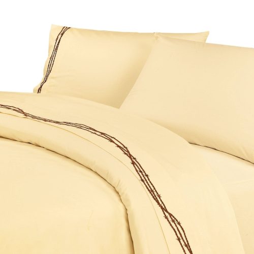 Embroidered Barbwire Sheet Set Twin / Cream Sheet