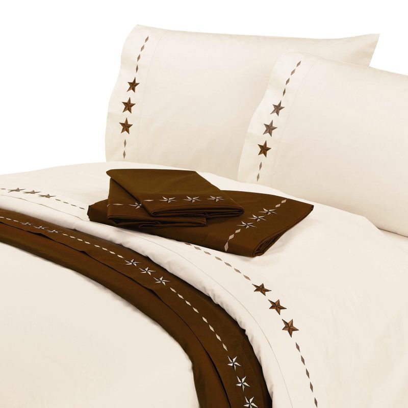 Embroidered Star Sheet Set Twin / Cream Sheet